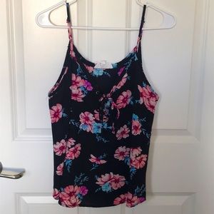 Flower spaghetti strap tank top